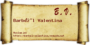 Barbél Valentina névjegykártya